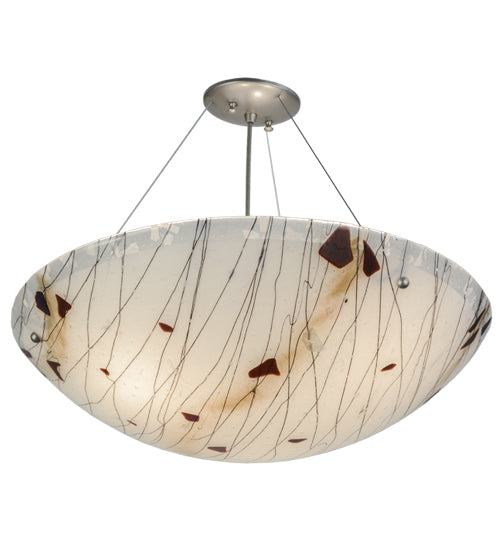 White Iridized Fracture Art Glass Pendant by Meyda Lighting