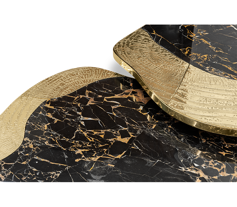 Ophelia Portoro Marble & Gold Center Table