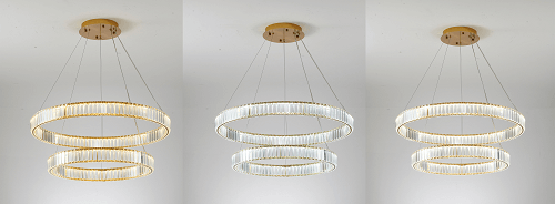 Two Tier Crystal Halo Ring Chandelier