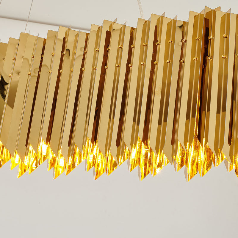 Gold Oval Chandelier with Spike Accents