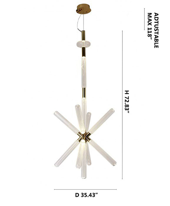 Gold Sputnik LED Chandelier with Clear Glass Globes