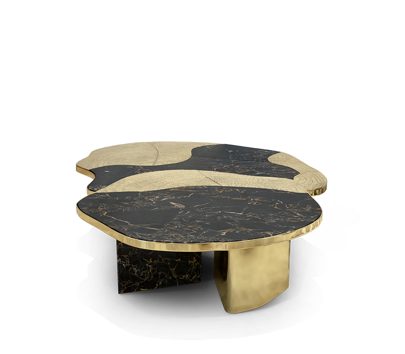 Ophelia Portoro Marble & Gold Center Table