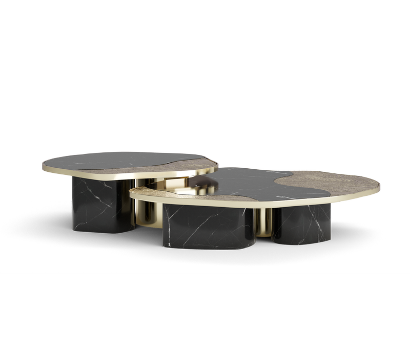 OPHELIA NERO MARQUINA MARBLE AND GOLD CENTER