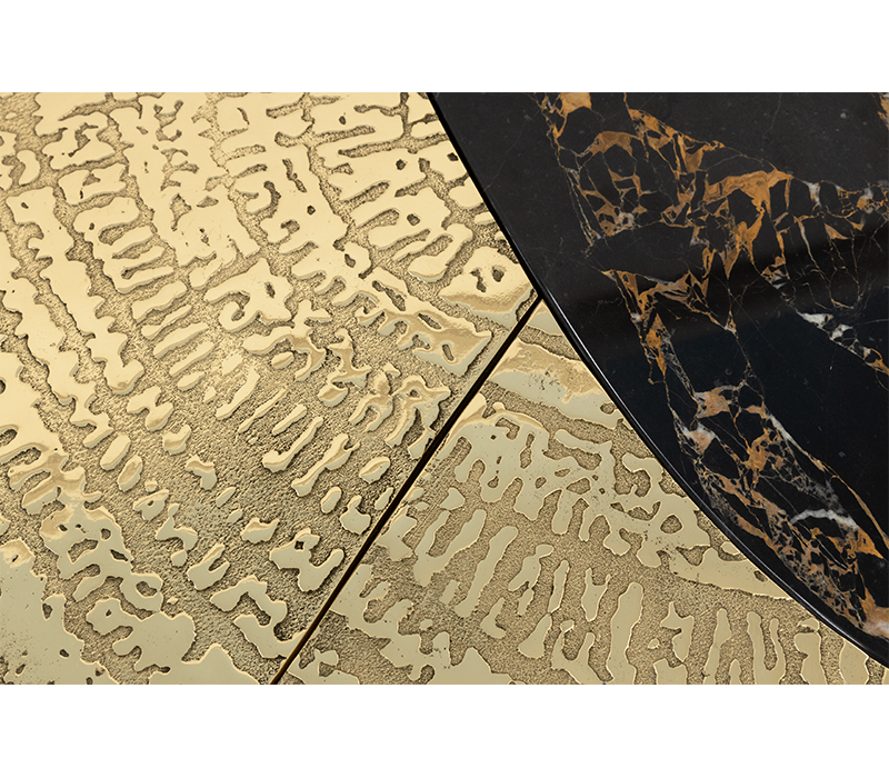Ophelia Portoro Marble & Gold Center Table
