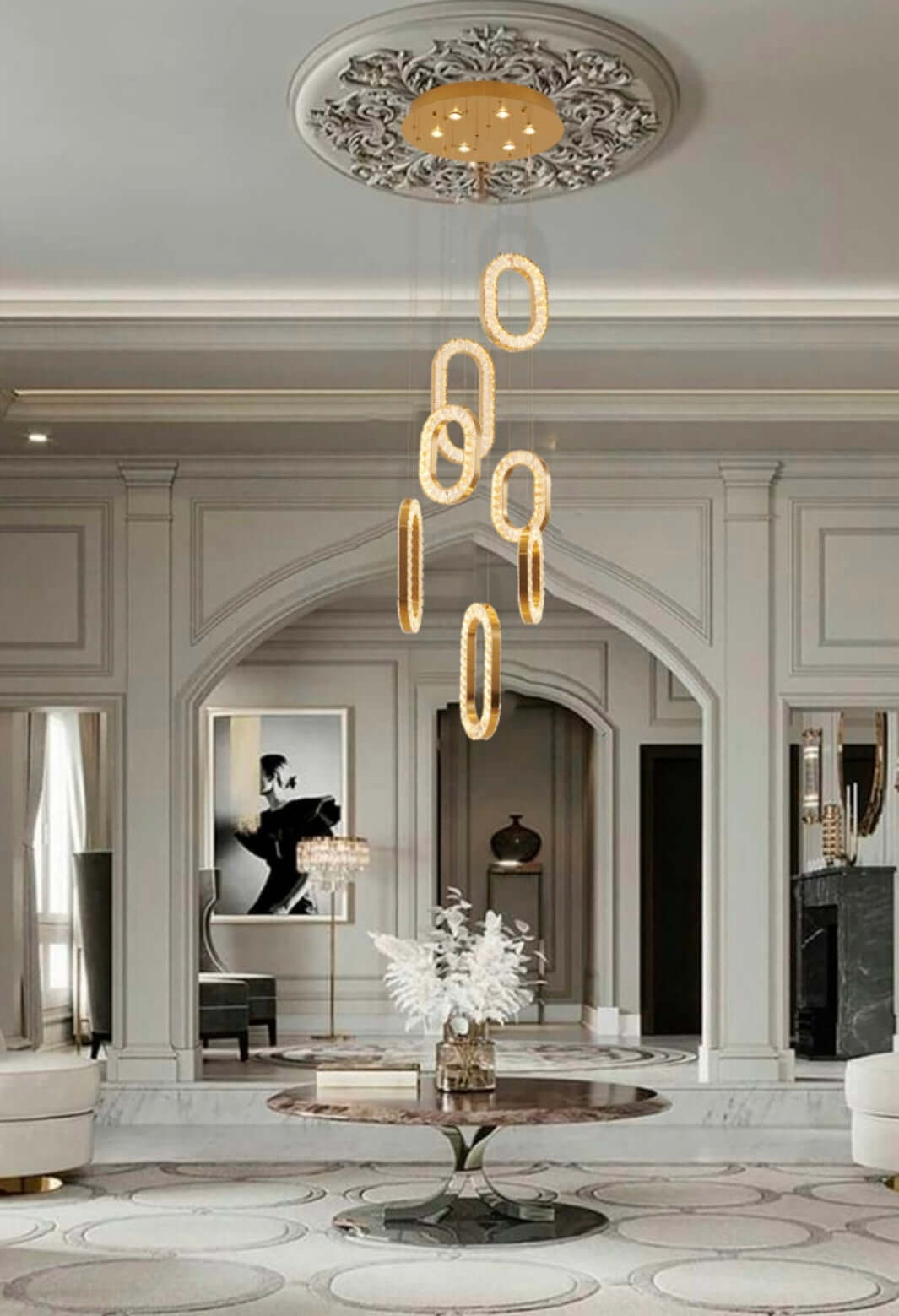 Luxe Gold Crystal Chandelier by Bethel International