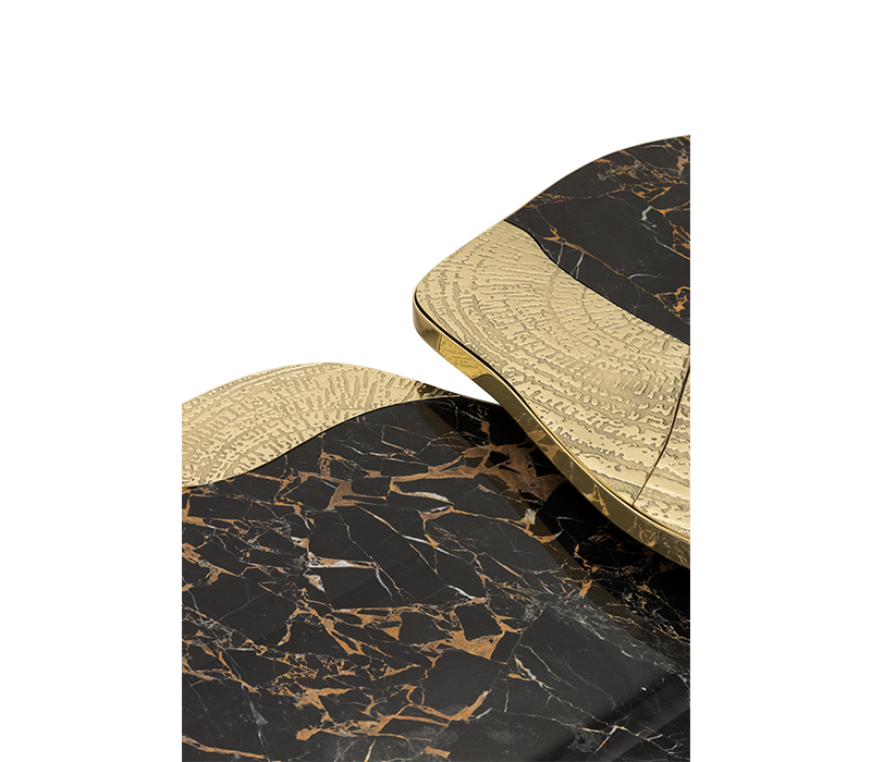 Ophelia Portoro Marble & Gold Center Table