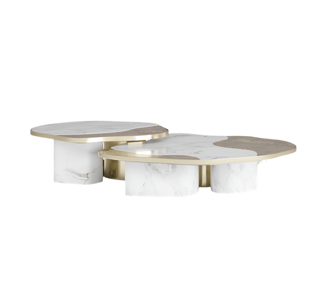 Opelia Calacatta Marble & Gold Center Table