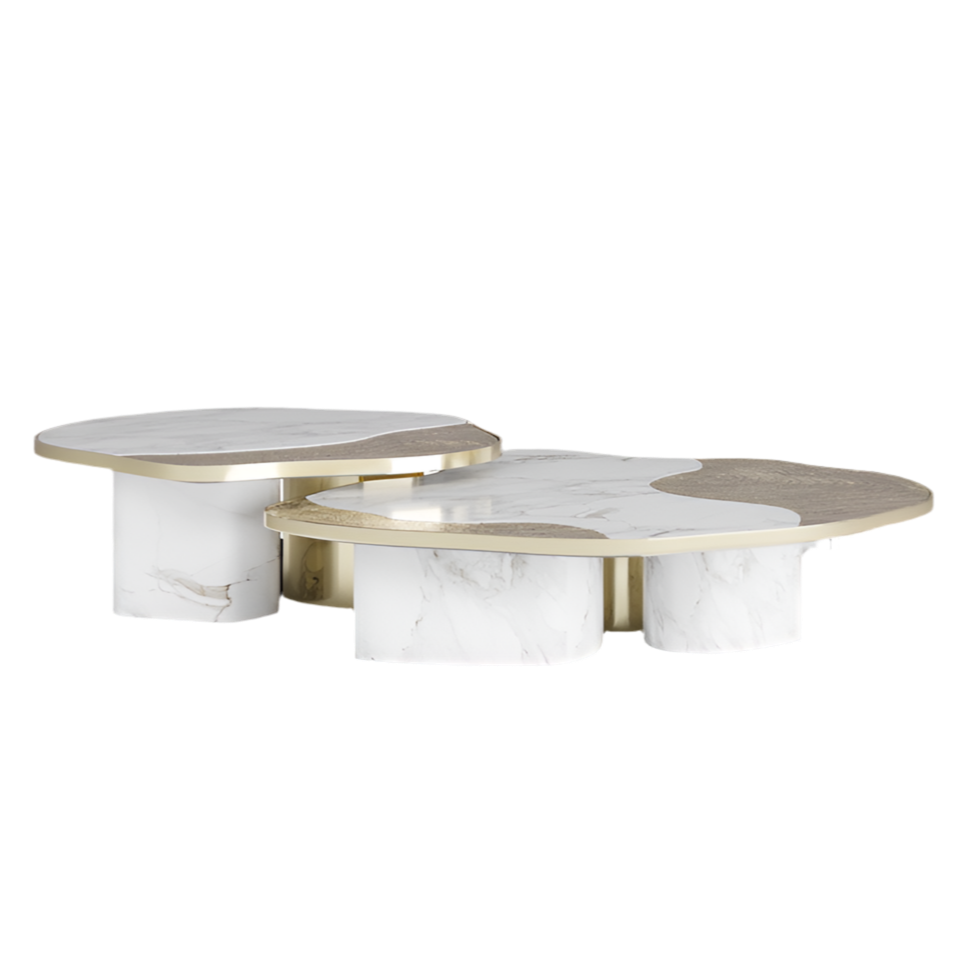 Opelia Calacatta Marble & Gold Center Table
