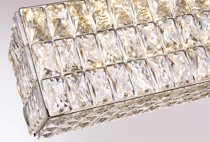Rectangular Clear Crystal LED Chandelier