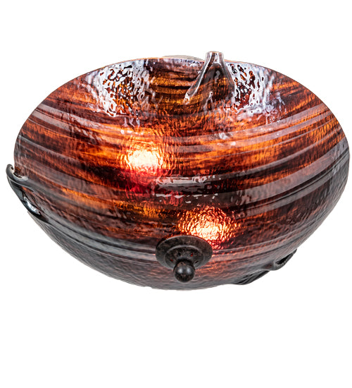 Rootbeer Ripple Glass with Coffee Bean Finish Semi-Flushmount by Meyda Lighting