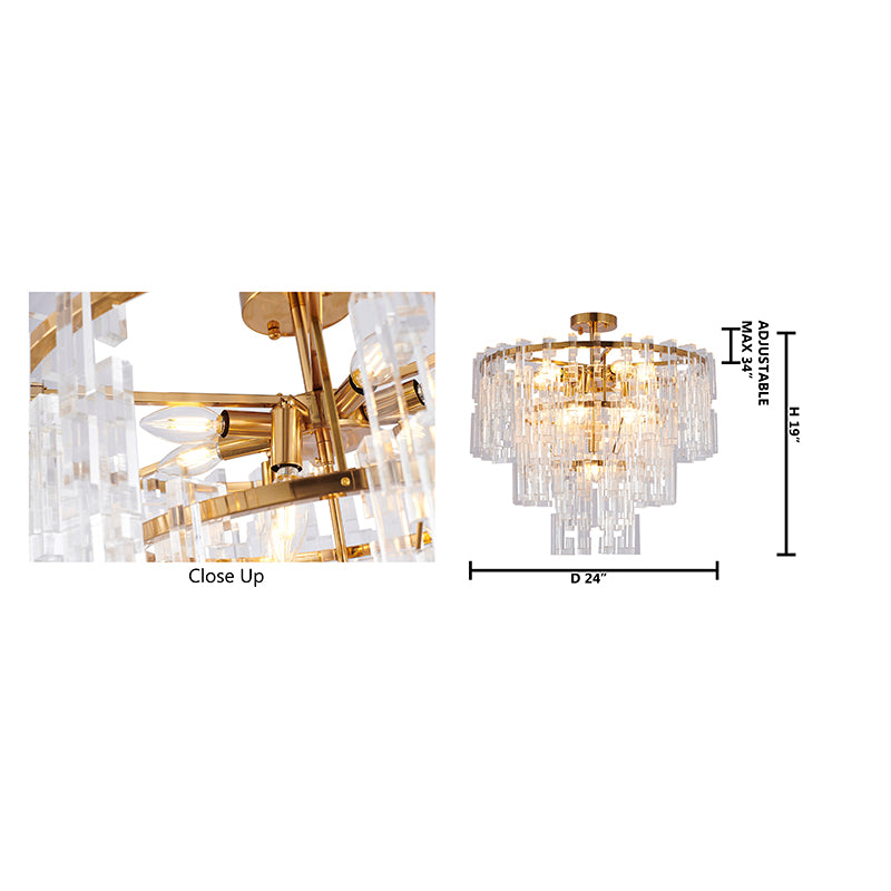 Antique Bronze Chandelier With Clear ACRYLIC Hanging Links