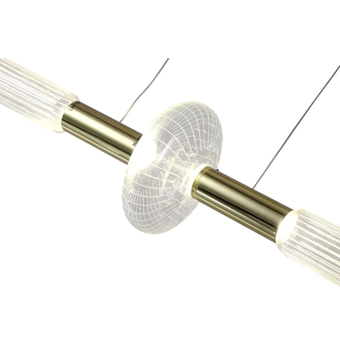 Contemporary Gold LED Chandelier with Glass Linear Design by Bethel International