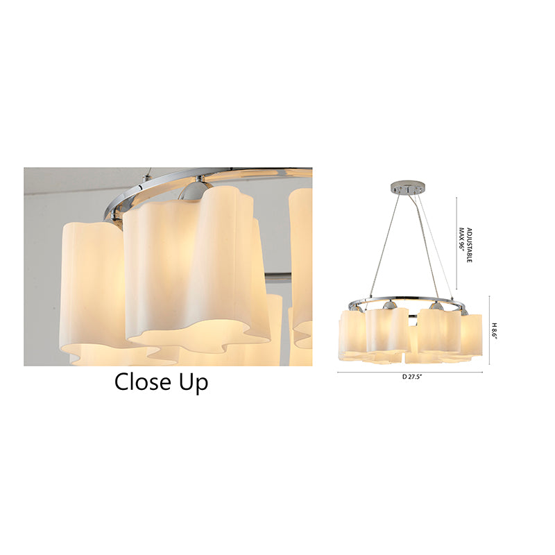 White Opal Glass Chandelier