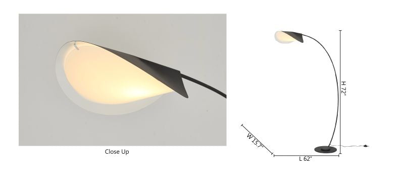 Matte Black Iron Floor Lamp