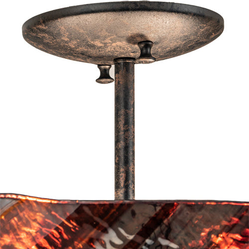 Rootbeer Ripple Glass with Coffee Bean Finish Semi-Flushmount by Meyda Lighting