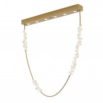 Gold Hairline Hoop Rope Chandelier with Crystals