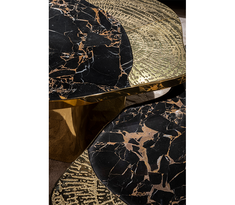 Ophelia Portoro Marble & Gold Center Table