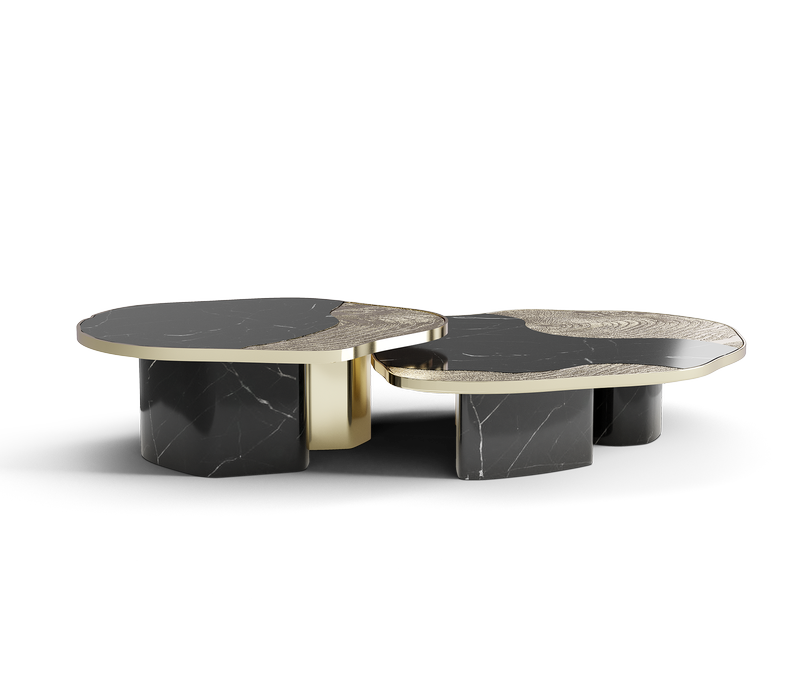 OPHELIA NERO MARQUINA MARBLE AND GOLD CENTER