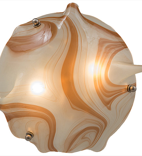 17.5" Wide Metro Fusion Cognac Swirl Semi-Flushmount by Meyda Lighting