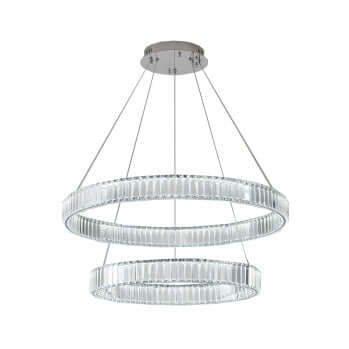 Two Tier Crystal Halo Ring Chandelier