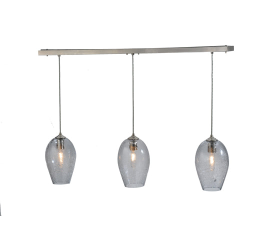 44" Long Crackle Orb Mouth Blown 3 LT Island Pendant by Meyda Lighting