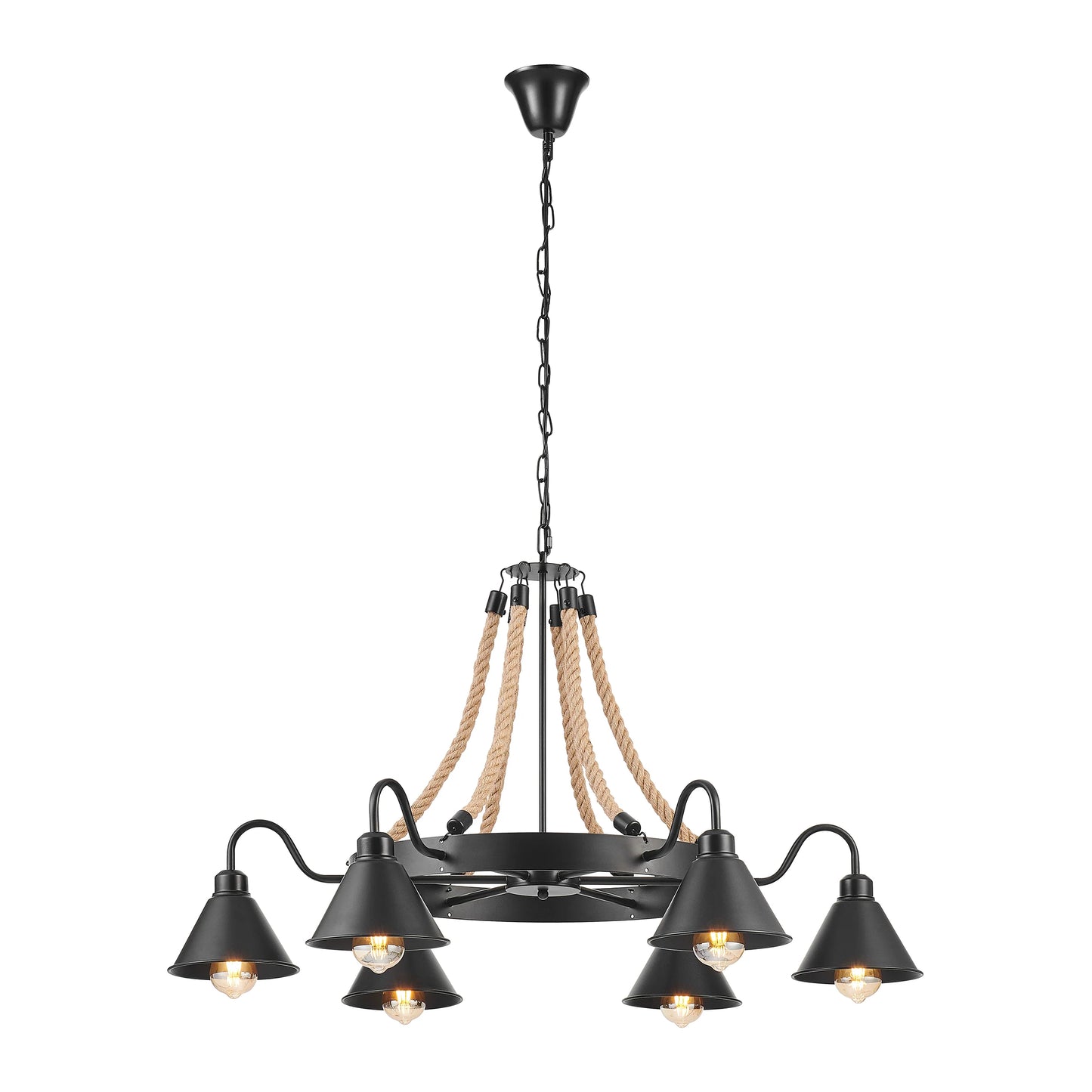 Steel And Ropes 6 Light Chandelier