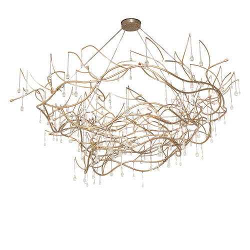 96" Wide Crystal Tear Drop Chandelier