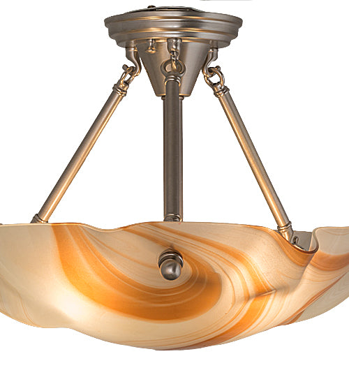 17.5" Wide Metro Fusion Cognac Swirl Semi-Flushmount by Meyda Lighting