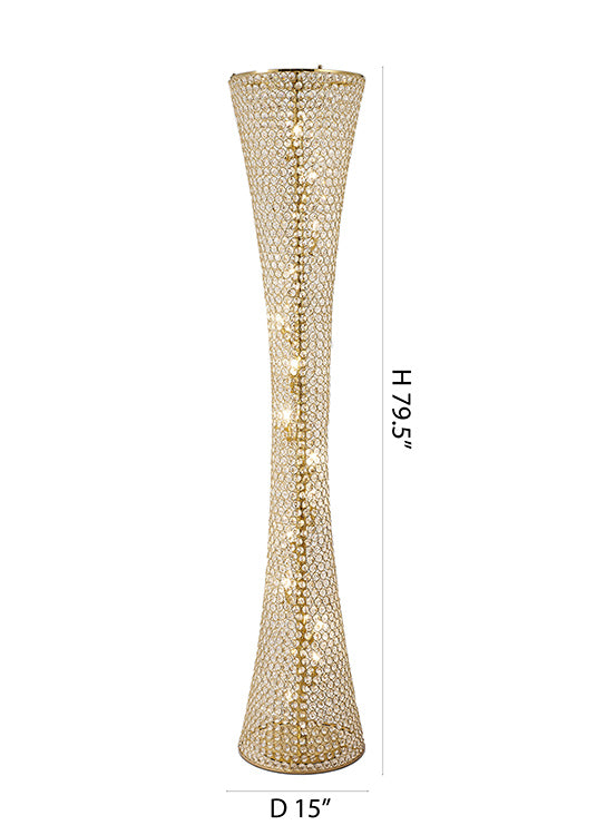 Clear Crystal Beaded Floor Lamp