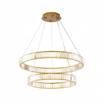 Two Tier Crystal Halo Ring Chandelier