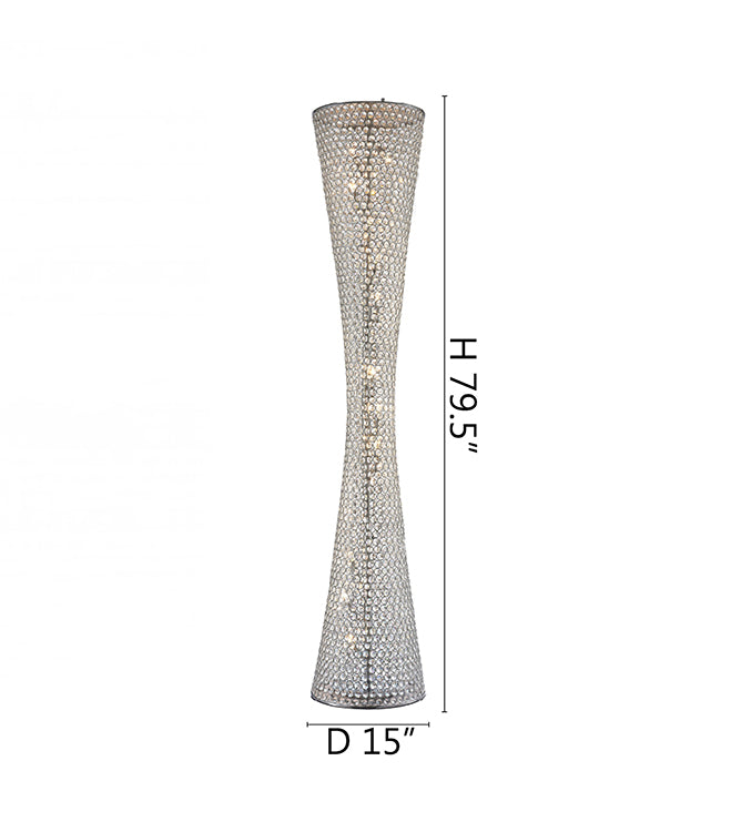 Clear Crystal Beaded Floor Lamp