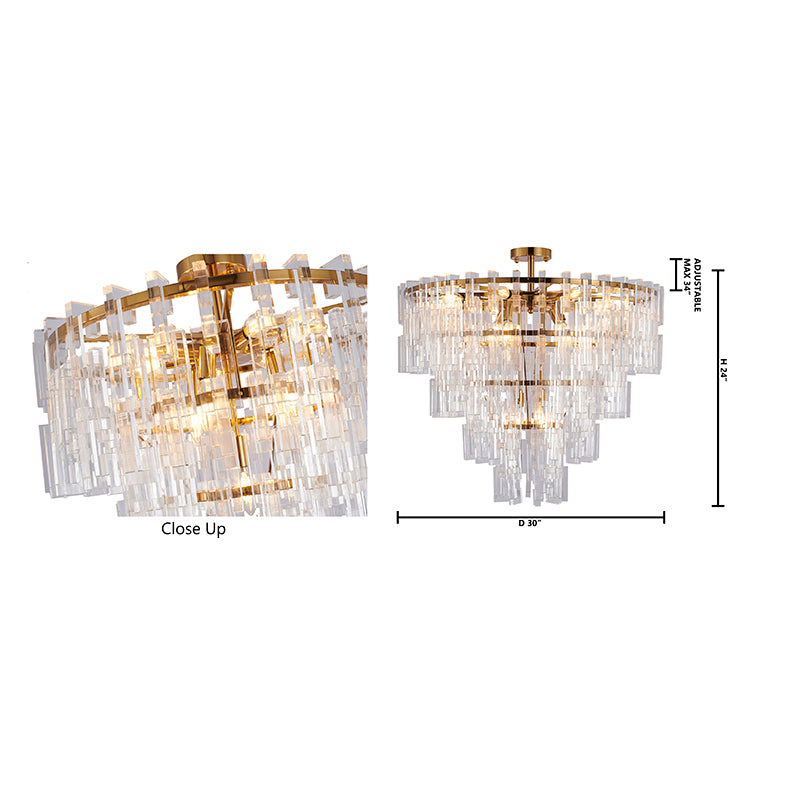Antique Bronze Metal Frame Chandelier