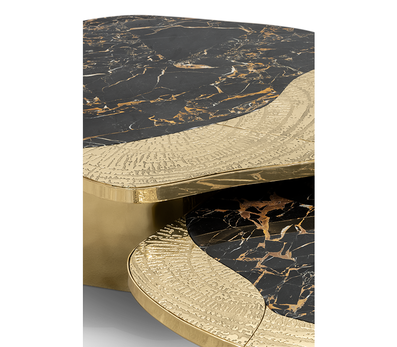 Ophelia Portoro Marble & Gold Center Table