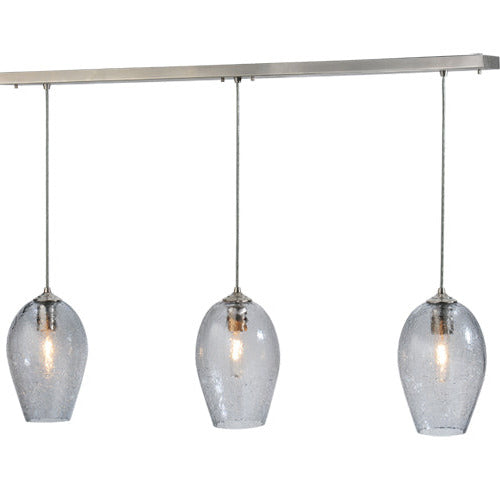 44" Long Crackle Orb Mouth Blown 3 LT Island Pendant by Meyda Lighting