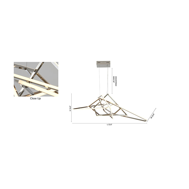 Black LED Chandelier With White Acrylic Diffusers