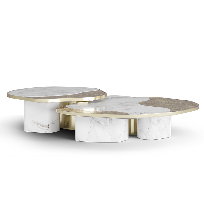 Opelia Calacatta Marble & Gold Center Table