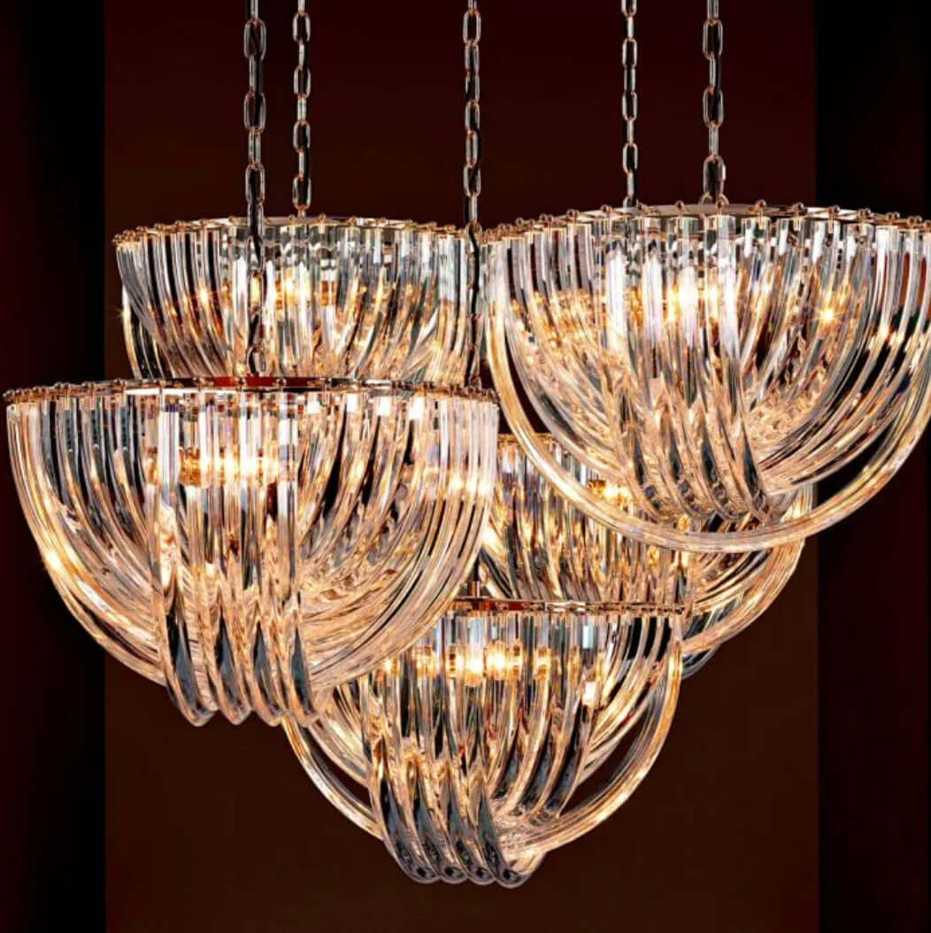 Chandelier Murano 19.5" dia x 13" H - Light on view