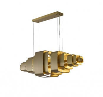 Satin Brass Stainless Steel LED Chandelier