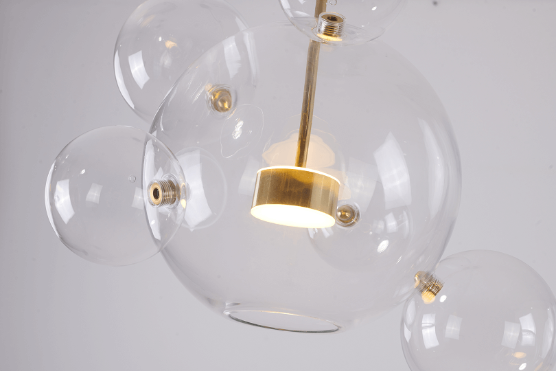 Clear Bubble Glass LED Chandelier