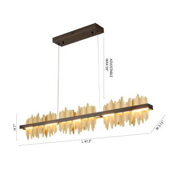 Black Stainless Steel LED Chandelier with Brass Copper