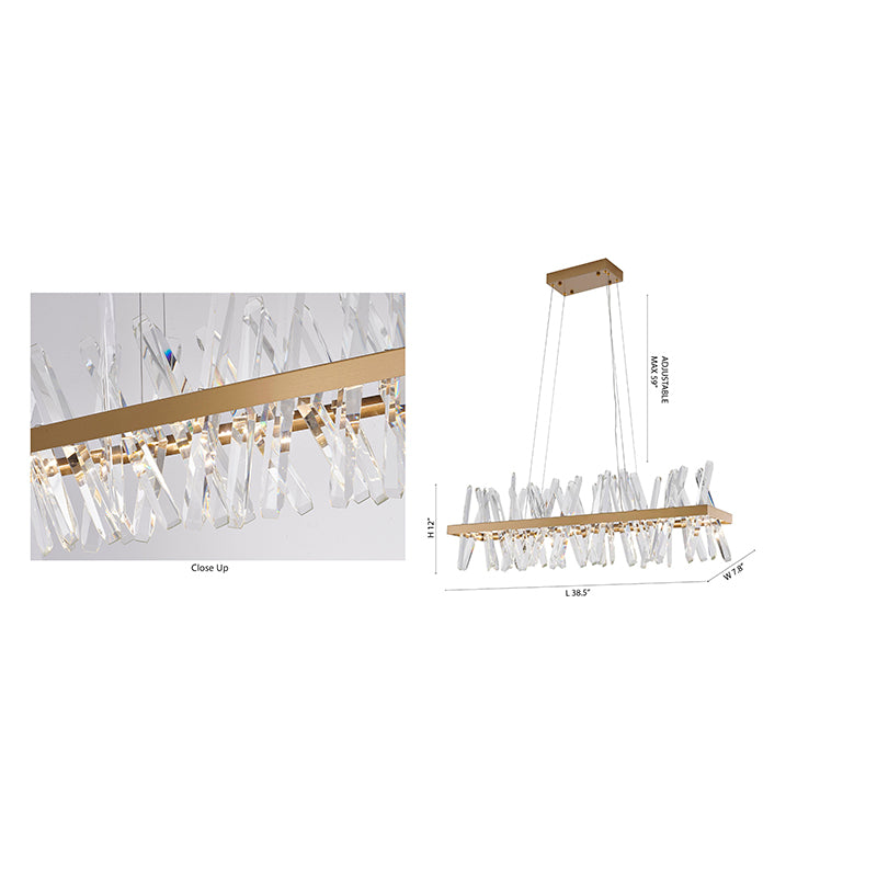Gold LED Crystal Chandelier
