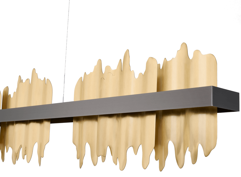 Black Stainless Steel LED Chandelier with Brass Copper by Bethel International
