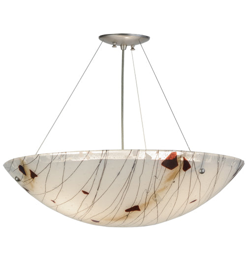 White Iridized Fracture Art Glass Pendant by Meyda Lighting