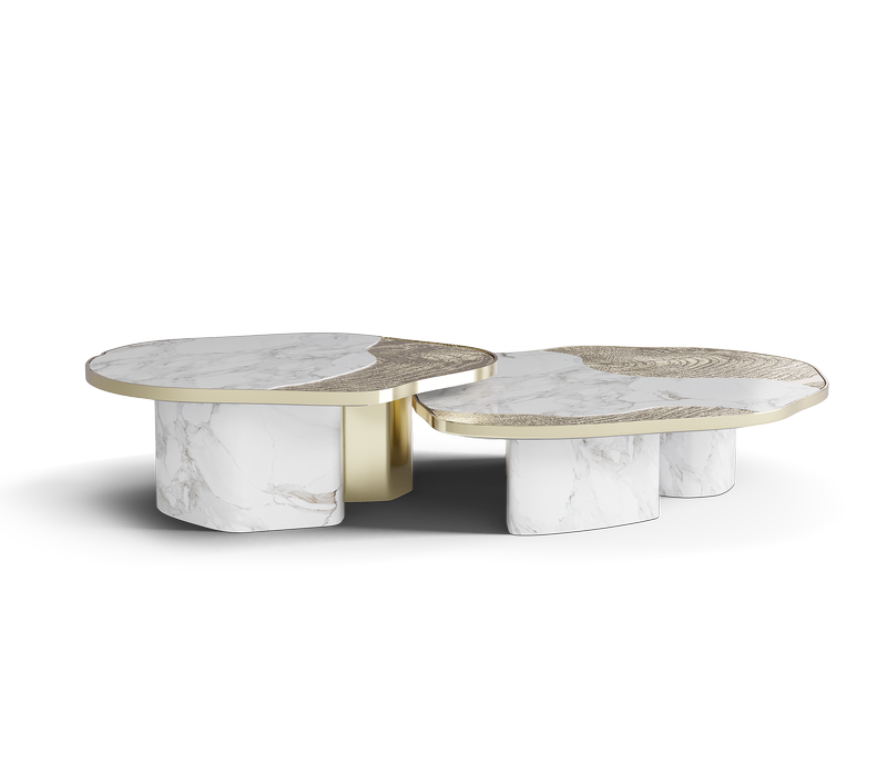 Opelia Calacatta Marble & Gold Center Table