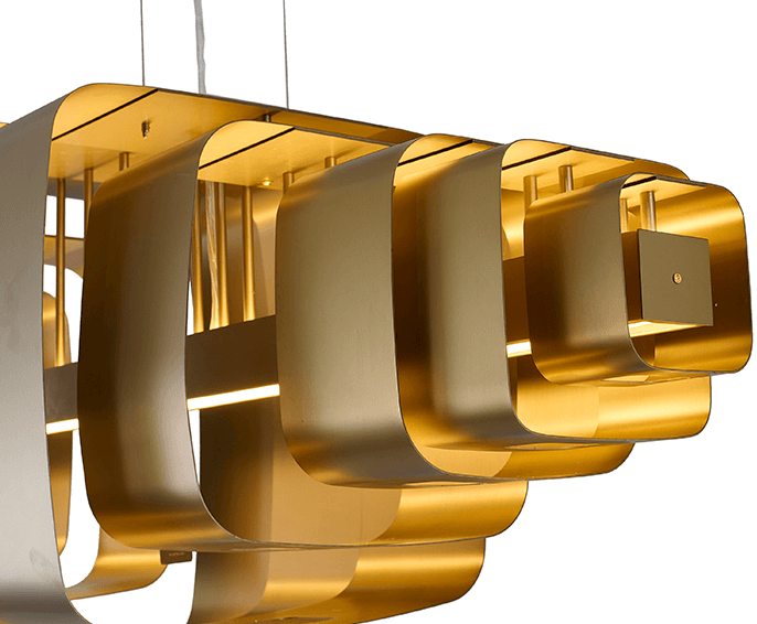 Satin Brass Stainless Steel LED Chandelier
