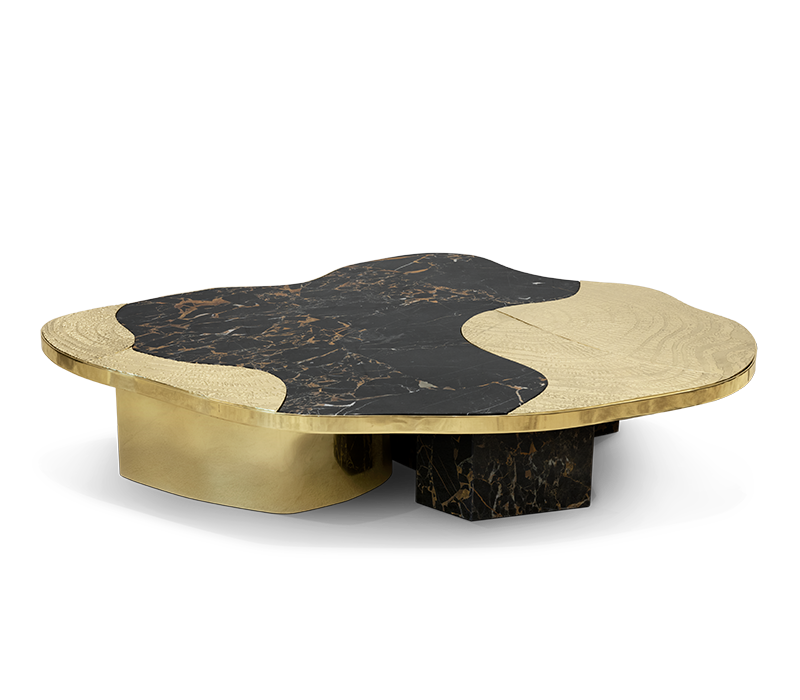 Ophelia Portoro Marble & Gold Center Table