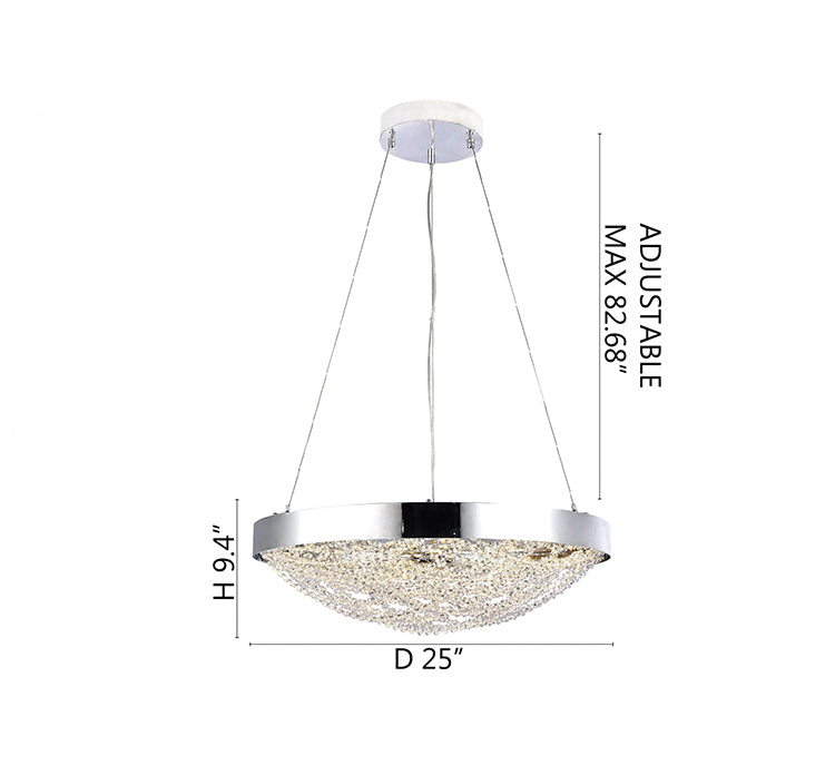 Chrome Crystal Basket Chandelier