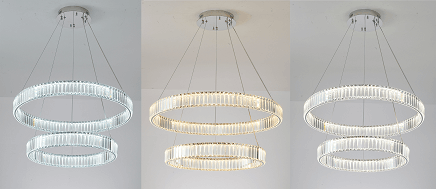 Two Tier Crystal Halo Ring Chandelier