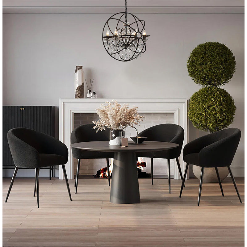Clear Crystal Chandelier with Chrome/Black Cage Frame