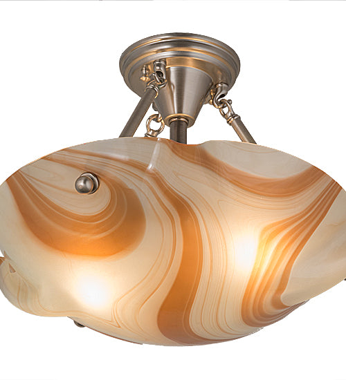 17.5" Wide Metro Fusion Cognac Swirl Semi-Flushmount by Meyda Lighting